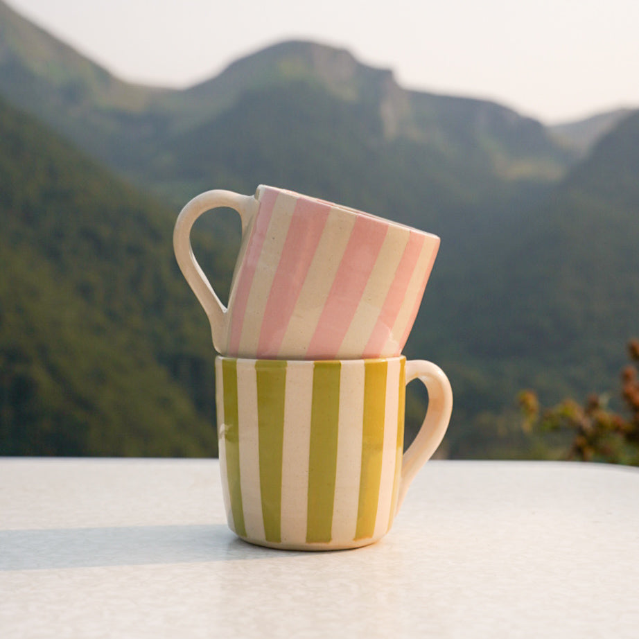 Tasse rayée - Verte