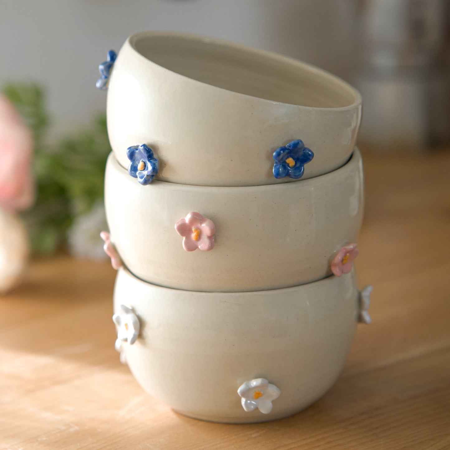 Bols fleurs blanches