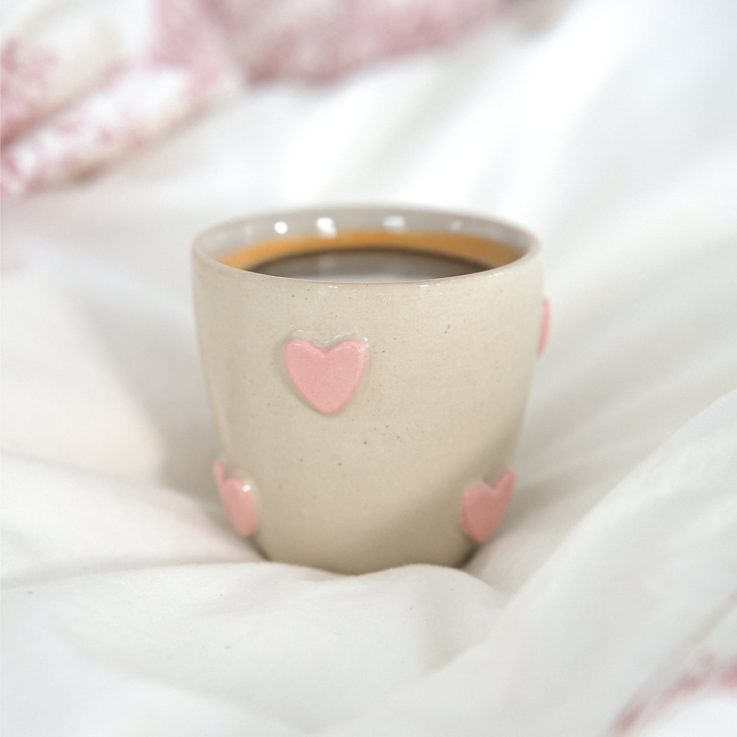 Tasse espresso - Coeurs roses