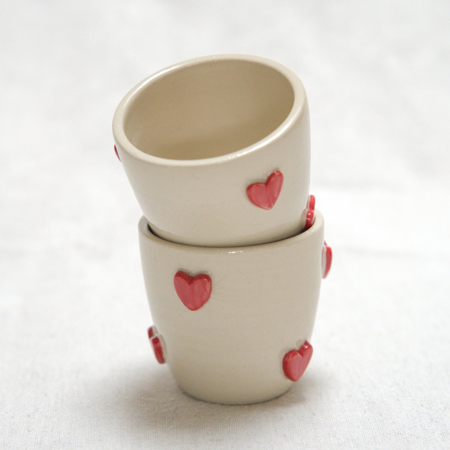 Tasse espresso - Coeurs rouges