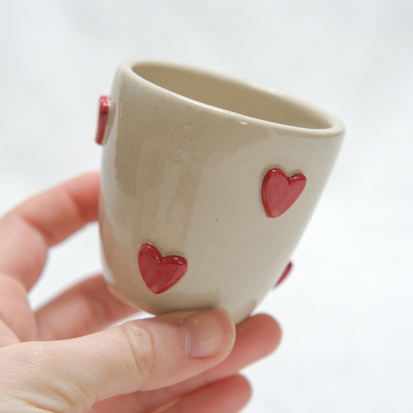 Tasse espresso - Coeurs rouges