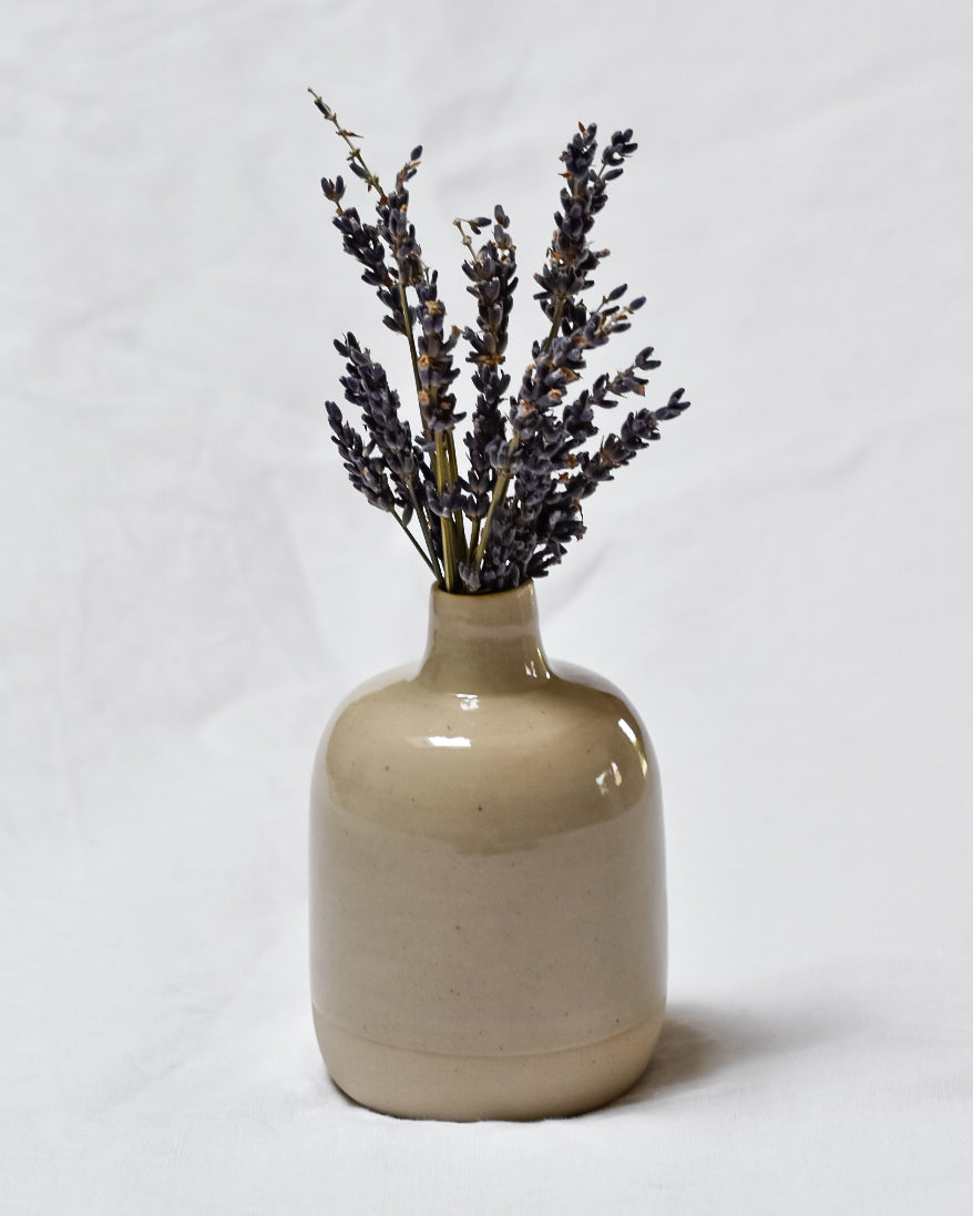 Mini vase bi-matière beige