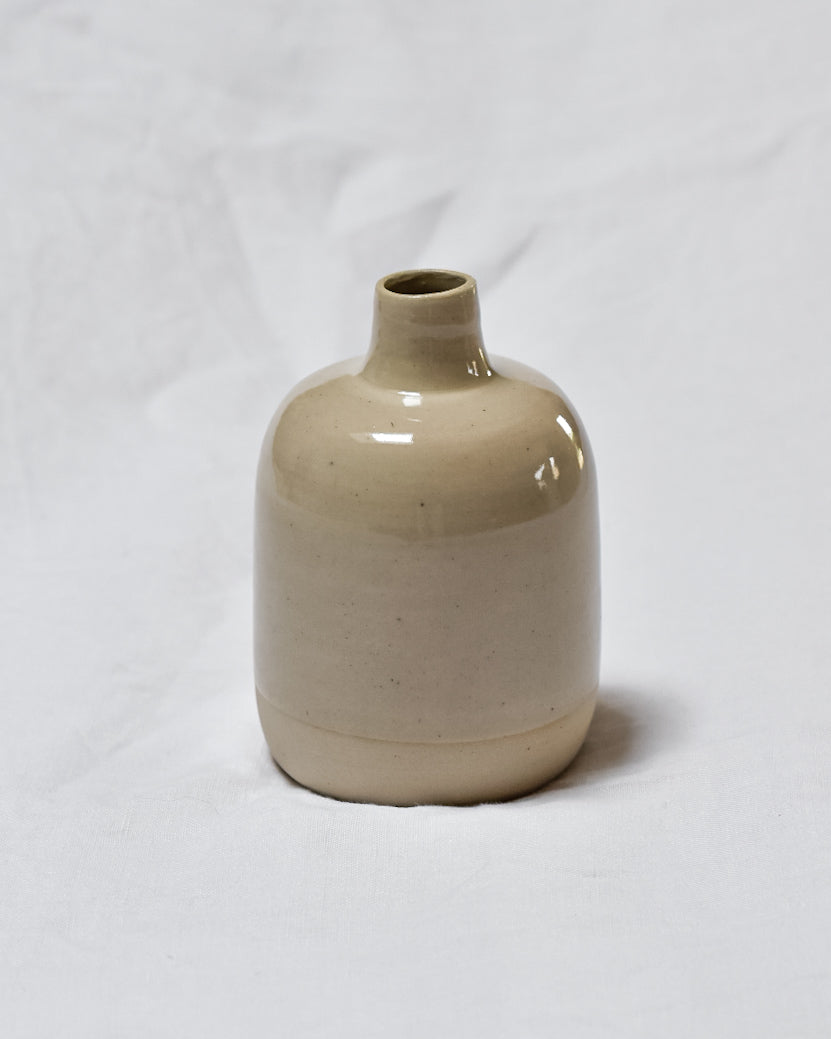 Mini vase bi-matière beige