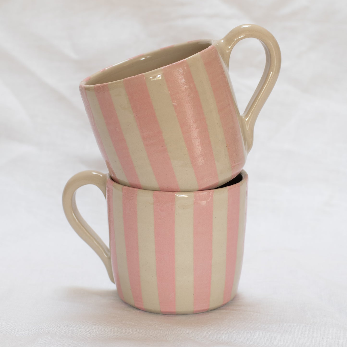 Tasse rayée - Rose