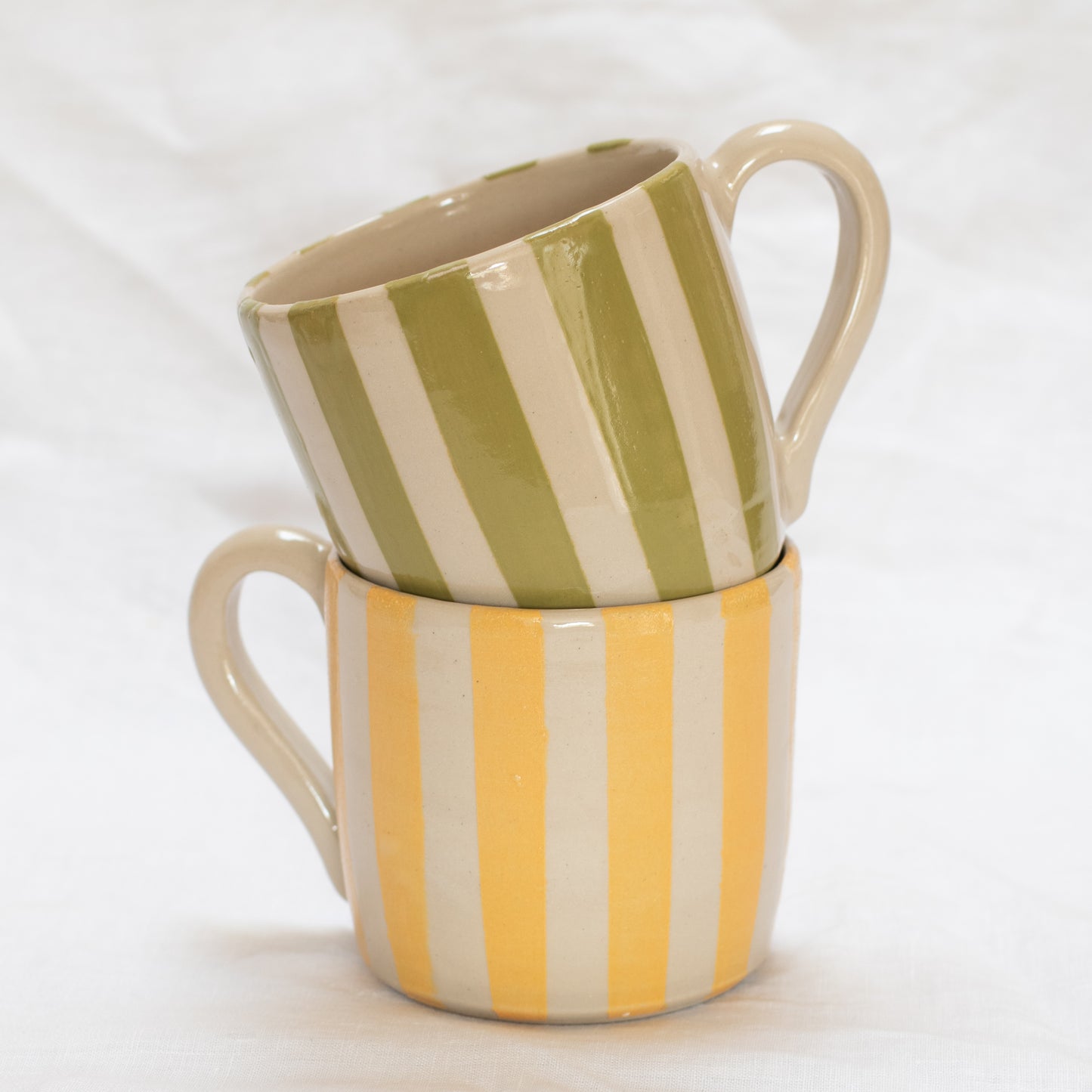 Tasse rayée - Jaune
