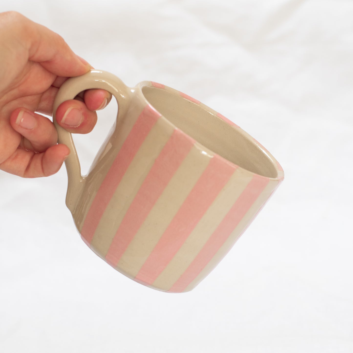 Tasse rayée - Rose