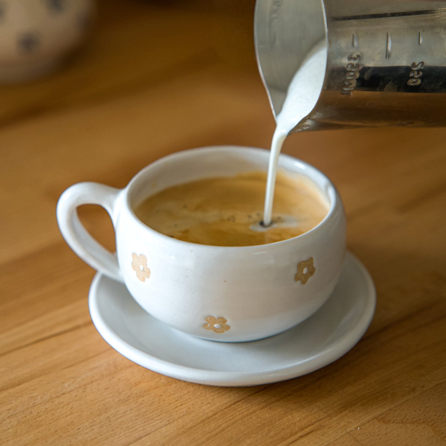 Tasse fleurie - blanche