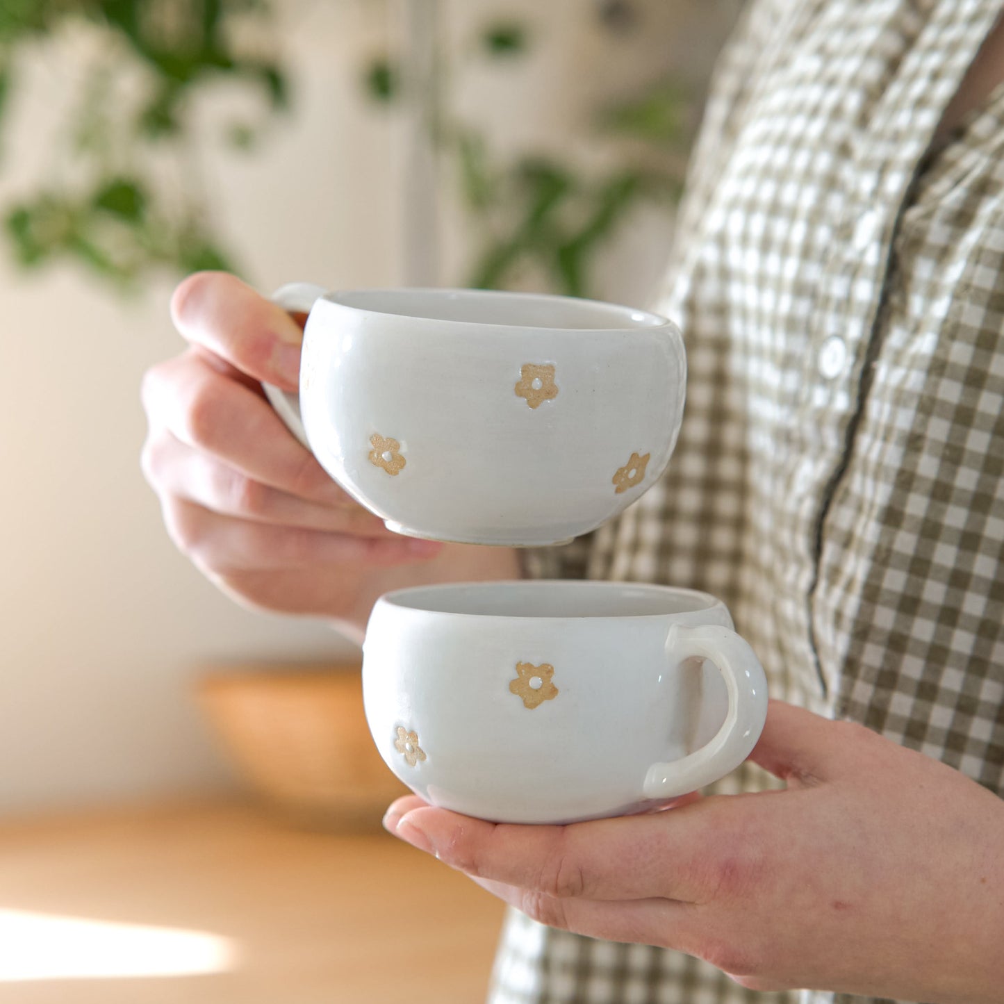 Tasse fleurie - blanche