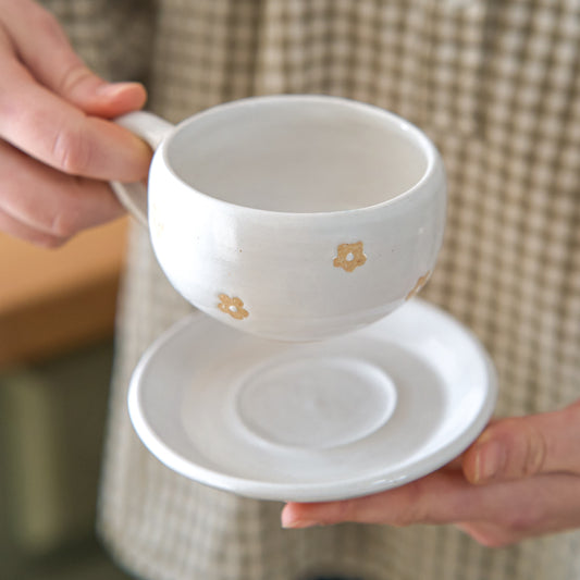 Tasse fleurie - blanche