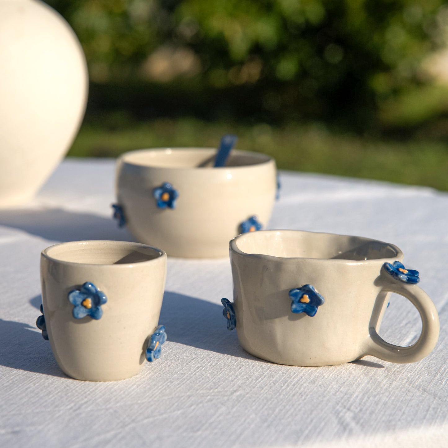 Tasse espresso - Fleurs bleues