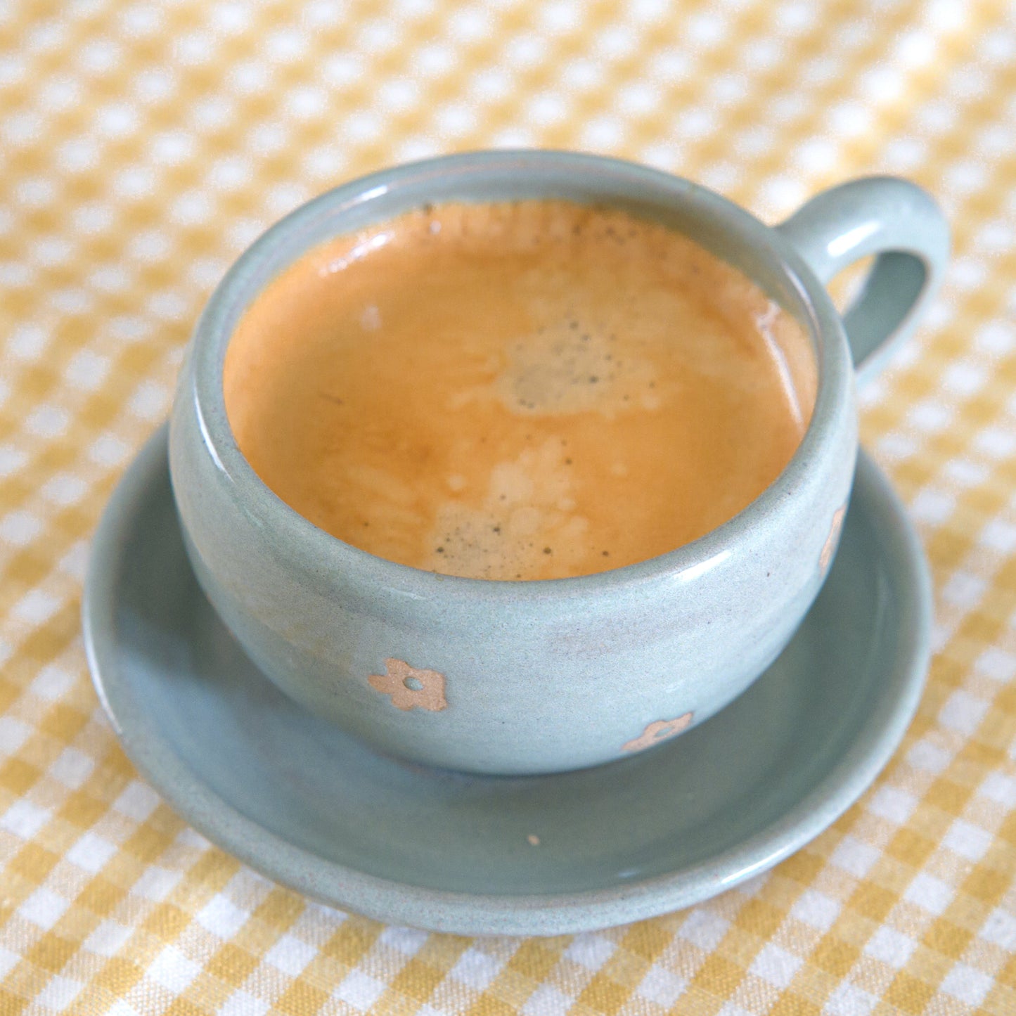 Tasse fleurie - sage