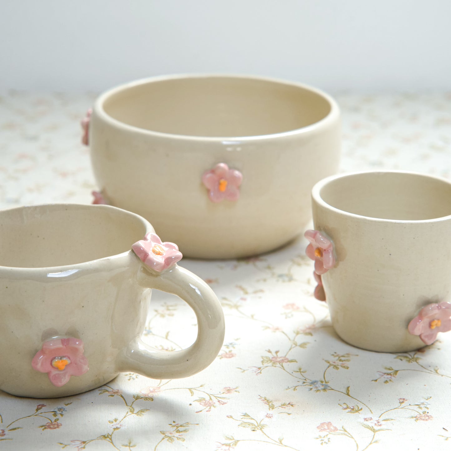 Tasse espresso - Fleurs roses