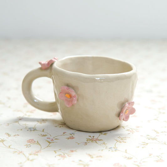 Tasse fleurs roses