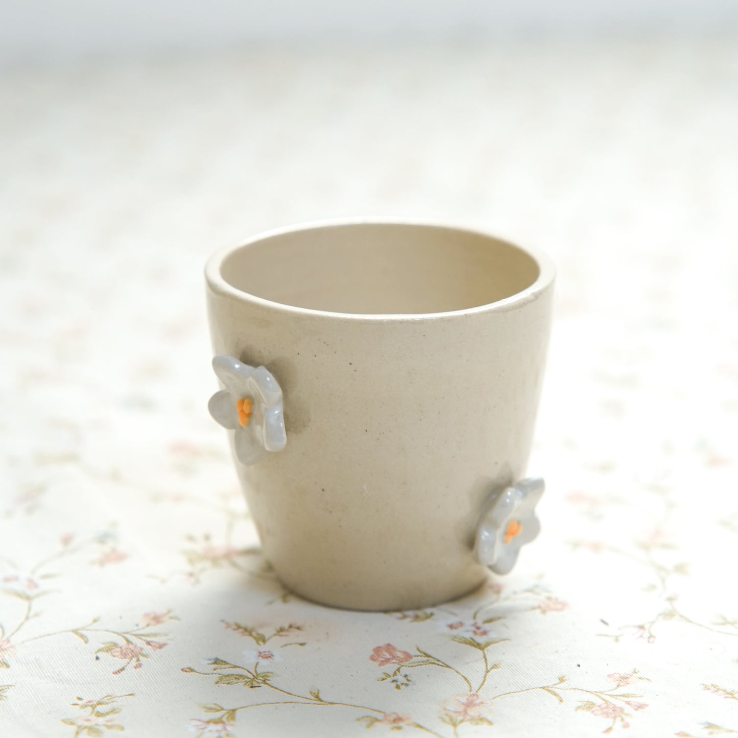 Tasse espresso - Fleurs blanches