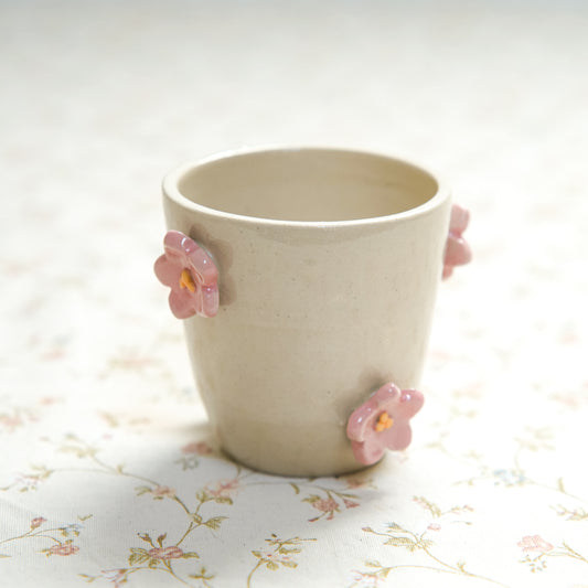 Tasse espresso - Fleurs roses