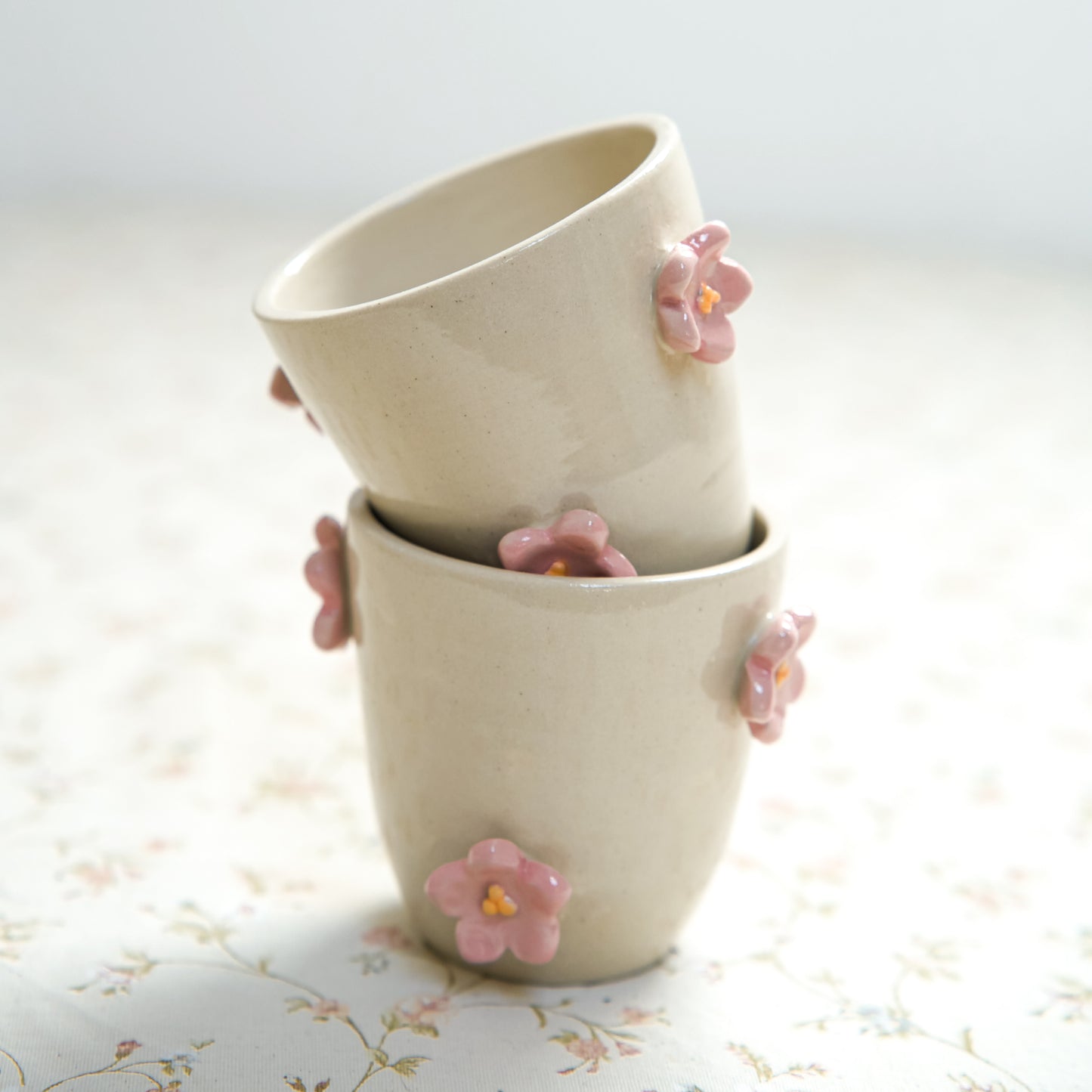 Tasse espresso - Fleurs roses