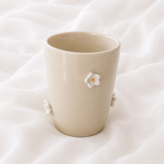 Grand mug - Fleurs blanches